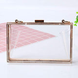 Women Acrylic Transparent Gold star Evening Bags Purses Clutch Vintage Banquet Handbag (Pink) Medium