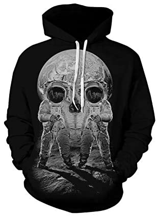 NEWCOSPLAY Unisex Realistic 3D Digital Print Pullover Hoodie Hooded Sweatshirt Astronaut
