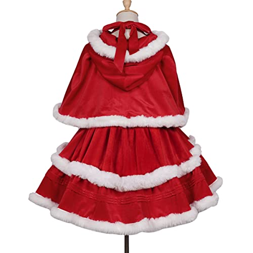 Christmas Dresses for Women Solid Color Fashion Warm Halter Dress Suit with Cloak (S, Dress) …
