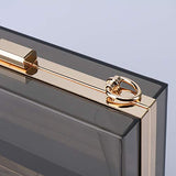 Women Acrylic Transparent Gold star Evening Bags Purses Clutch Vintage Banquet Handbag (Pink) Medium