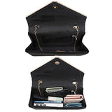 Ladies' Velvet Evening Clutch Handbag Formal Party Clutch For Women With Chain Strap (Rose)