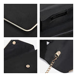 Ladies' Velvet Evening Clutch Handbag Formal Party Clutch For Women With Chain Strap (Rose)