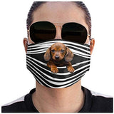 Facemask Funny Dogs Prints Breathable Washable Facemasks Filter for Women Men