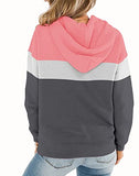 Womens Casual Hoodies Crew Neck Long Sleeve Sweatshirts With Pocket Lightweight Pullover Tops-Gradient