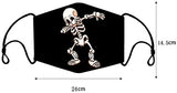 Stylish Skull Print Adult Halloween Fashion Dustproof Face_Mask Washable Reusable Cloth Bandana for Men Women Pack of 5