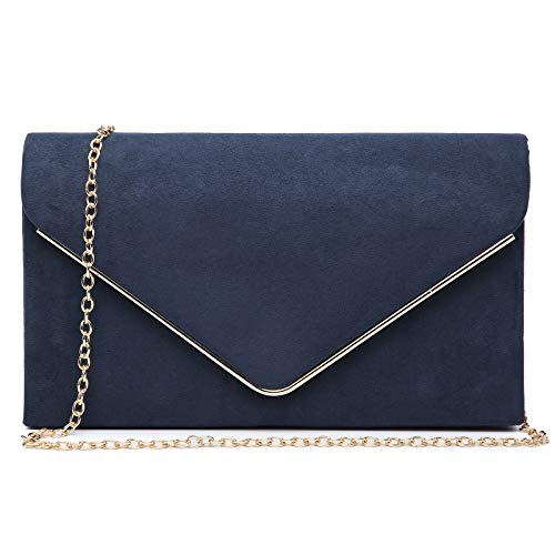 Ladies' Velvet Evening Clutch Handbag Formal Party Clutch For Women With Chain Strap (Rose)