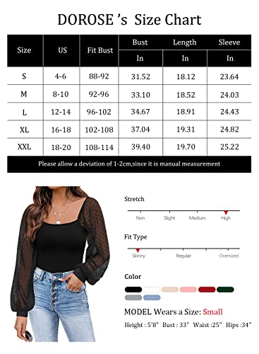 Women's Puff Sleeve Tops Mesh Sexy Casual Tee Shirts Blouses