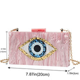 Clutch Purses for Women-Evil Eye Acrylic Clutch Glitter Purse Evening Bag Chain Shoulder Crossbody Handbags