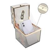 Women Acrylic Transparent Gold star Evening Bags Purses Clutch Vintage Banquet Handbag (Pink) Medium