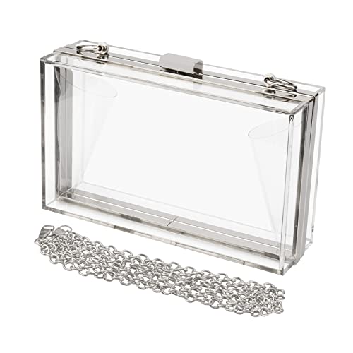 Women Acrylic Transparent Gold star Evening Bags Purses Clutch Vintage Banquet Handbag (Pink) Medium