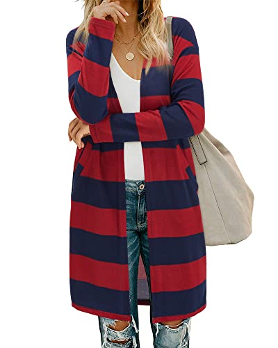 Women's Leopard Print Open Front Cardigan Shirt with Pockets Long Sleeve Lightweight Coat(Leopard01,M)
