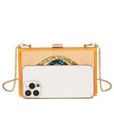 Clutch Purses for Women-Evil Eye Acrylic Clutch Glitter Purse Evening Bag Chain Shoulder Crossbody Handbags