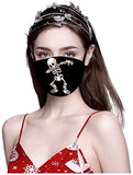 Stylish Skull Print Adult Halloween Fashion Dustproof Face_Mask Washable Reusable Cloth Bandana for Men Women Pack of 5