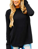 Women's Long Sleeve Oversized Crew Neck Solid Color Knit Pullover Sweater Tops Mocha