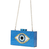 Clutch Purses for Women-Evil Eye Acrylic Clutch Glitter Purse Evening Bag Chain Shoulder Crossbody Handbags
