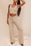 Womens Fuzzy Fleece 3 Piece Pajama Set Tank Crop Tops Pants Open Front Cardigan Lounge Outfit Light Blue S