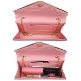 Ladies' Velvet Evening Clutch Handbag Formal Party Clutch For Women With Chain Strap (Rose)