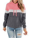 Womens Casual Hoodies Crew Neck Long Sleeve Sweatshirts With Pocket Lightweight Pullover Tops-Gradient