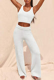 Womens Fuzzy Fleece 3 Piece Pajama Set Tank Crop Tops Pants Open Front Cardigan Lounge Outfit Light Blue S
