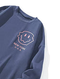 Women Oversized Fleece New York Letter Print Graphic Sweatshirt Long Sleeve Crewneck Pullover Jacket