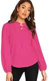 Women's Long Sleeve Front Bow Tie Ruffle Collar Elegant Blouse Shirt Tops