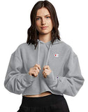 Champion womens Reverse Weave Cropped Cut-off Hoodie, Left Chest C Hooded Sweatshirt, White-549302, XX-Large US