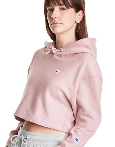 Champion womens Reverse Weave Cropped Cut-off Hoodie, Left Chest C Hooded Sweatshirt, White-549302, XX-Large US