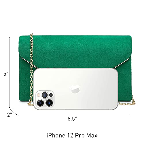 Ladies' Velvet Evening Clutch Handbag Formal Party Clutch For Women With Chain Strap (Rose)