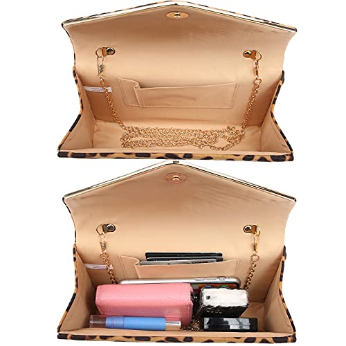 Ladies' Velvet Evening Clutch Handbag Formal Party Clutch For Women With Chain Strap (Rose)