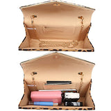 Ladies' Velvet Evening Clutch Handbag Formal Party Clutch For Women With Chain Strap (Rose)