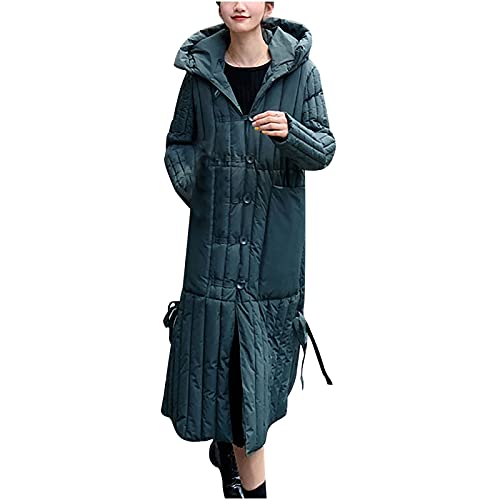 Womens Puffer Jackets Ankle Length Thicken Winter Coats Folds Stripe Overcoat Warm Padded Loose Down Coat Beige