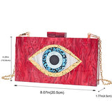 Clutch Purses for Women-Evil Eye Acrylic Clutch Glitter Purse Evening Bag Chain Shoulder Crossbody Handbags