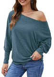Long Sleeve Tops for Women,Sexy Off Shoulder Tops Oversized Pullover Sweater Casual Fall Shirts Tunic Blouse