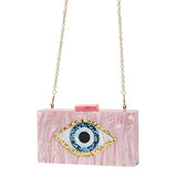 Clutch Purses for Women-Evil Eye Acrylic Clutch Glitter Purse Evening Bag Chain Shoulder Crossbody Handbags