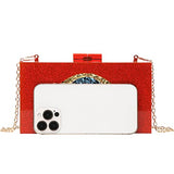 Clutch Purses for Women-Evil Eye Acrylic Clutch Glitter Purse Evening Bag Chain Shoulder Crossbody Handbags