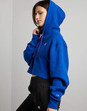 Champion womens Reverse Weave Cropped Cut-off Hoodie, Left Chest C Hooded Sweatshirt, White-549302, XX-Large US
