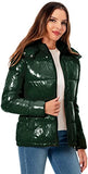 Women's Winter Hooded Shiny Puffer Jacket Casual Warm Quilted Full Zip Short Bubble Padded Coat (as1, alpha, s, regular, regular, Dark Gold, Small)
