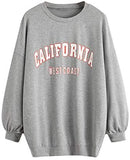 Women's Oversized Crewneck Letter Print Graphic Pullover Dress Sweatshirt