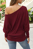 Long Sleeve Tops for Women,Sexy Off Shoulder Tops Oversized Pullover Sweater Casual Fall Shirts Tunic Blouse