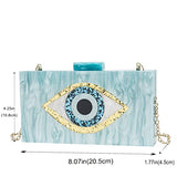 Clutch Purses for Women-Evil Eye Acrylic Clutch Glitter Purse Evening Bag Chain Shoulder Crossbody Handbags