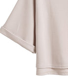 Women's 3/4 Sleeve Mock Neck Basic Loose T-Shirt Elegant Top Apricot Small