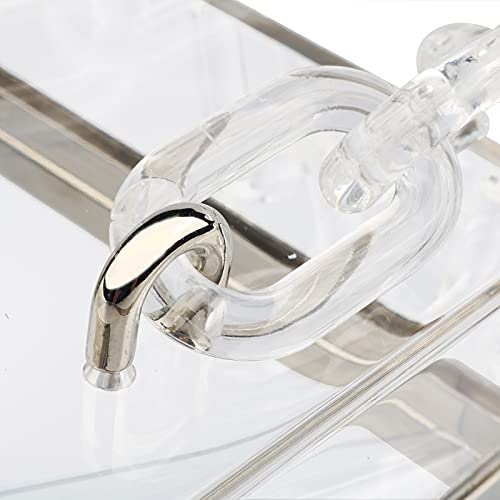 Women Acrylic Transparent Gold star Evening Bags Purses Clutch Vintage Banquet Handbag (Pink) Medium