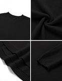 Women's Long Sleeve Oversized Crew Neck Solid Color Knit Pullover Sweater Tops Mocha