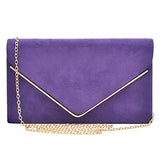 Ladies' Velvet Evening Clutch Handbag Formal Party Clutch For Women With Chain Strap (Rose)