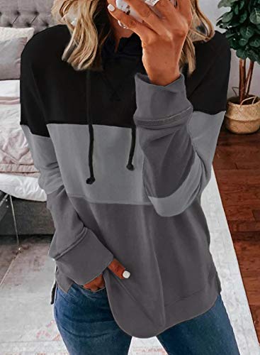 BTFBM Women Sweatshirts Tie Dye Print Striped Color Block Long Sleeve Comfy Loose Soft Casual T Shirts Pullover (S-2XL) (Aztec Print Grey, Small)