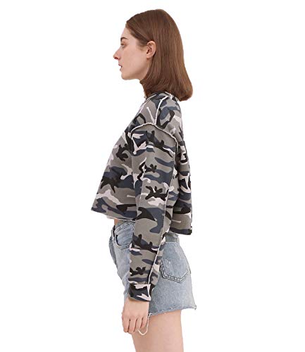 Women Pullover Cropped Hoodies Long Sleeves Sweatshirts Casual Crop Tops for Fall Winter ( Apricot)