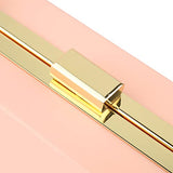 Women Acrylic Transparent Gold star Evening Bags Purses Clutch Vintage Banquet Handbag (Pink) Medium