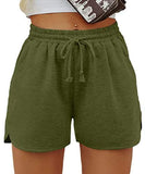 Women's Solid Stretchy Drawstring Waist Track Shorts