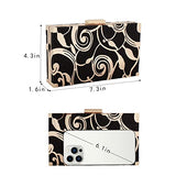 Women Lattice Pattern Metal Handbag Chain Geometric Evening Clutch Purse, Gold