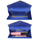 Ladies' Velvet Evening Clutch Handbag Formal Party Clutch For Women With Chain Strap (Rose)